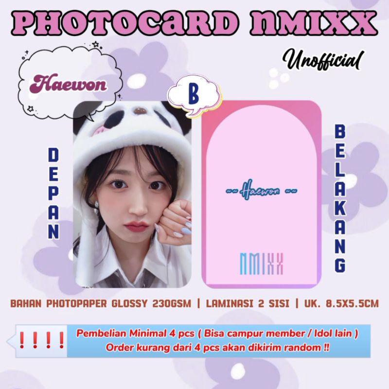 Photocard NMIXX - HAEWON / Photocard Unofficial / Photocard  HAEWON NMIXX / PC NMIXX / NSWER / PC NM