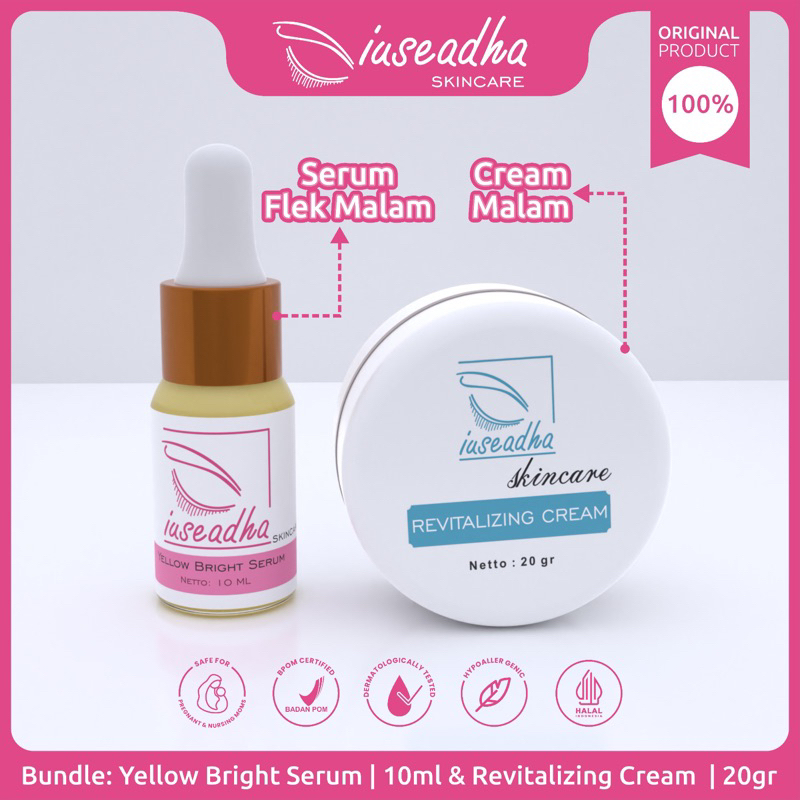 Paket Cream Serum Flek Menahun Iuseadha Skincare | Dark Spot Serum