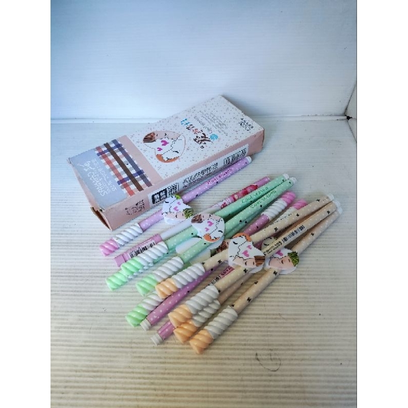 

Pulpen/bulpen/ballpoint/pena Gel Ink 0.5 karakter/motif rendom 12/1 lusin