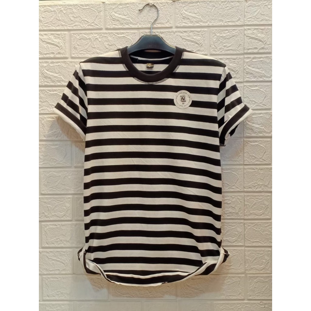 Kaos Stripe Classic Series Lengan Pendek Pria Wanita Remaja Dewasa Cotton 24S Ukuran M L XL/Kaos Str