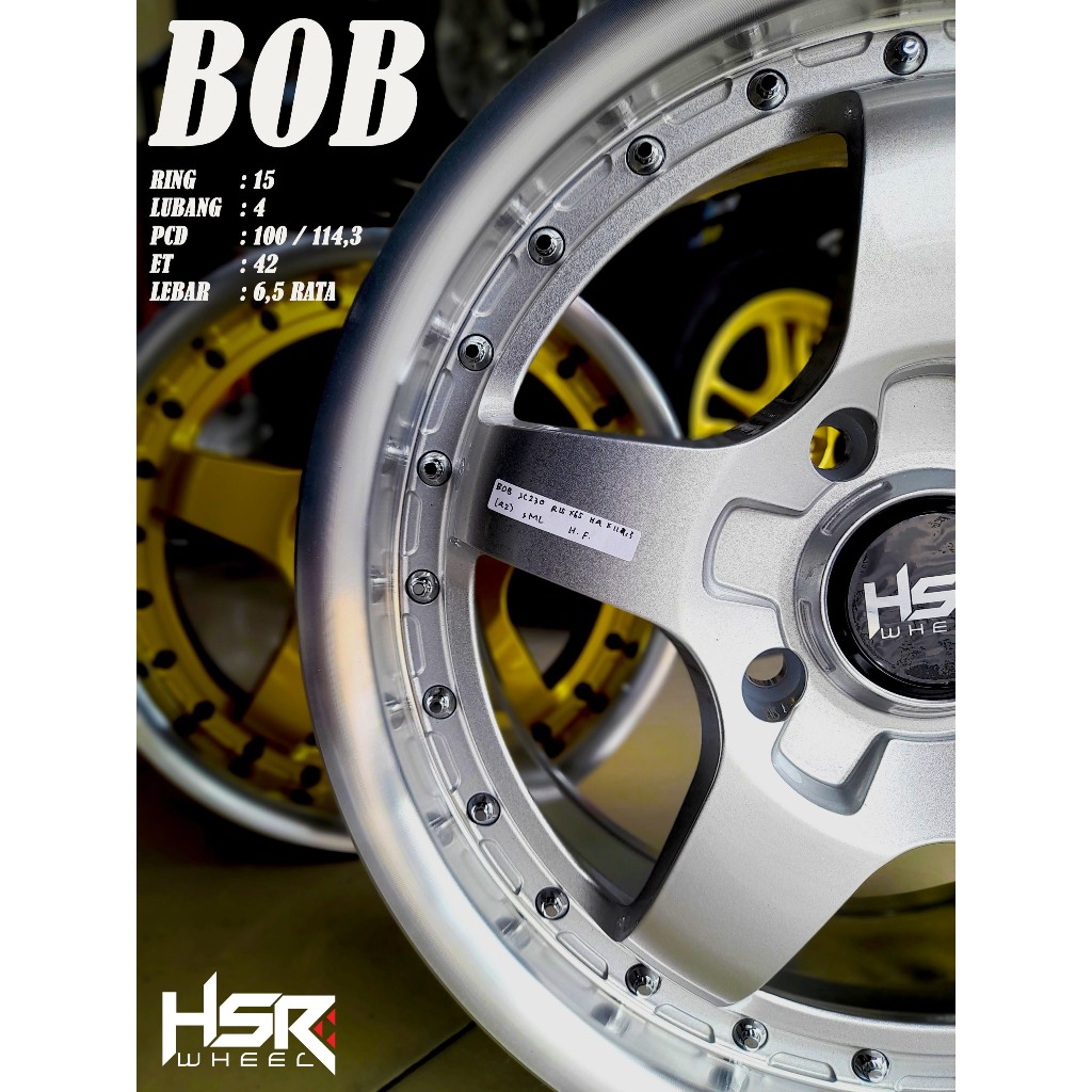 Velg Mobil Avanza Brio R15 Type HSR BOB Pelek Mobil Racing Terbaru Ring 15