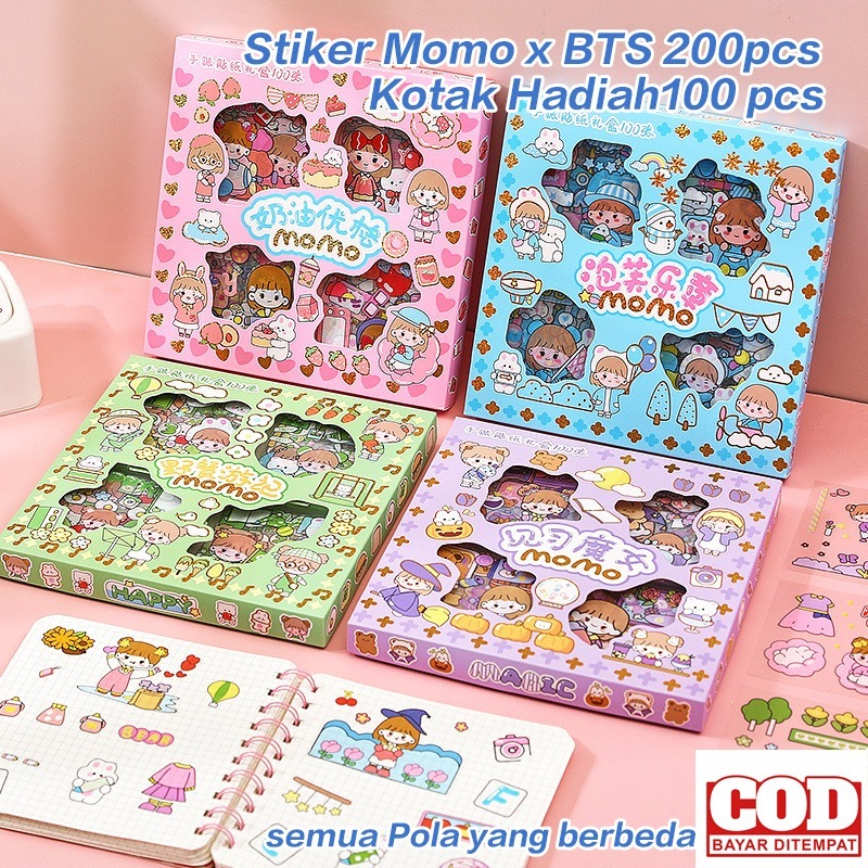 

BISA COD Stiker Momo x BTS Stiker Motif Korea &Japan Lucu Anti Air Stiker Waterproof isi 100 4 model *100pcs/SET PAKET LUKIS / PAKET MELUKIS ANAK/isi 12 pola gambar