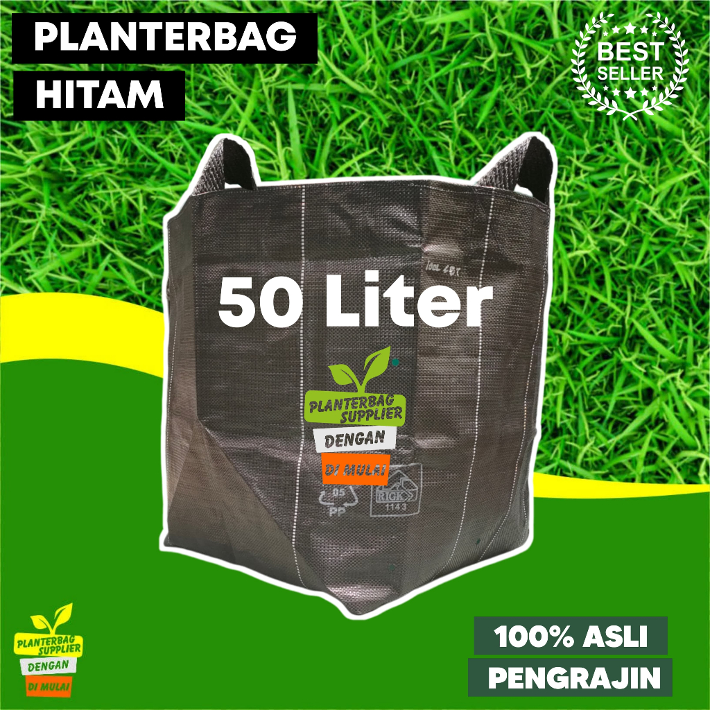 PLANTER BAG 50 LITER HITAM/POT TANAMAN 50 LITER