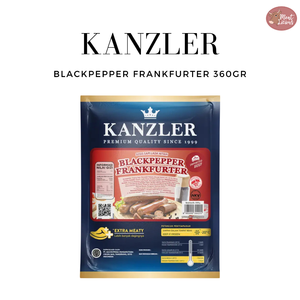 

Kanlzer Sosis Beef Blackpepper Frankfurter / Lada hitam 300gr