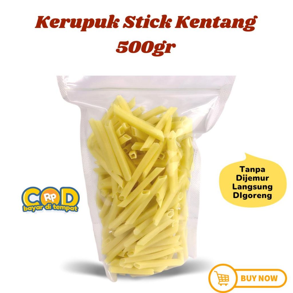 

Kerupuk Kentang Stik / Kerupuk Mentah / Potato Stik 500gr