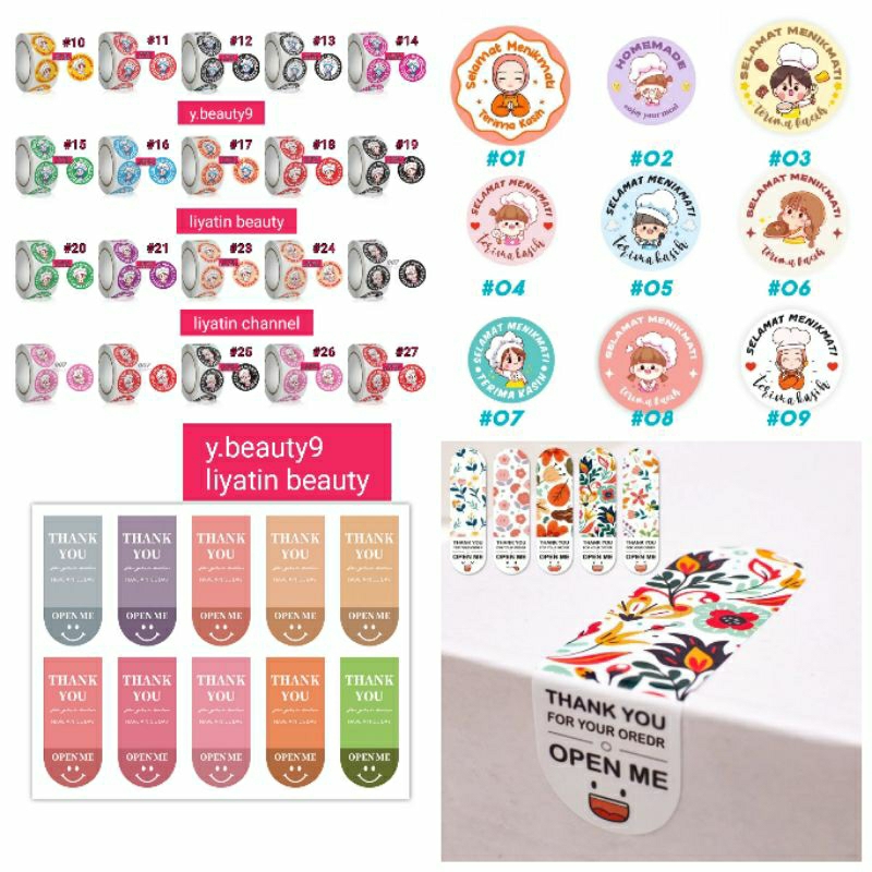 

[ PART 2 KC ] Stiker Jualan 500 Pcs Stiker Roll 500 Pcs Stiker Selamat Menikmati Sticker Thank You 2,5 cm isi -/+ 500 Pcs Sticker Cartoon Sticker Flower Sticker Packaging Stiker Jualan Stiker Roll