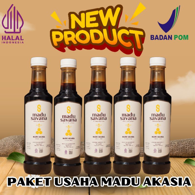 

Madu Akasia Paket Usaha 5 Botol 100% Pure Raw Honey