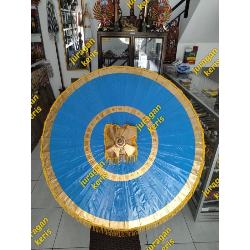 PAYUNG HIAS DEKORASI JAWA BALI PAYUNG KERATON SONGSONG AGUNG TEDUNG BIRU 2 METER
