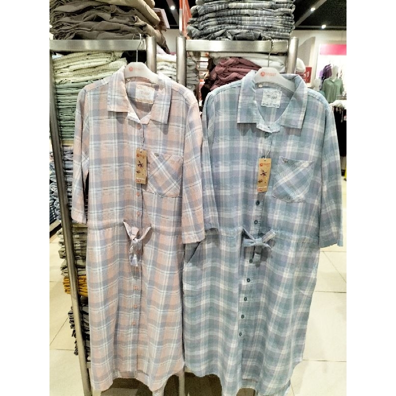 TRISET TUNIK WANITA MOTIF KOTAK