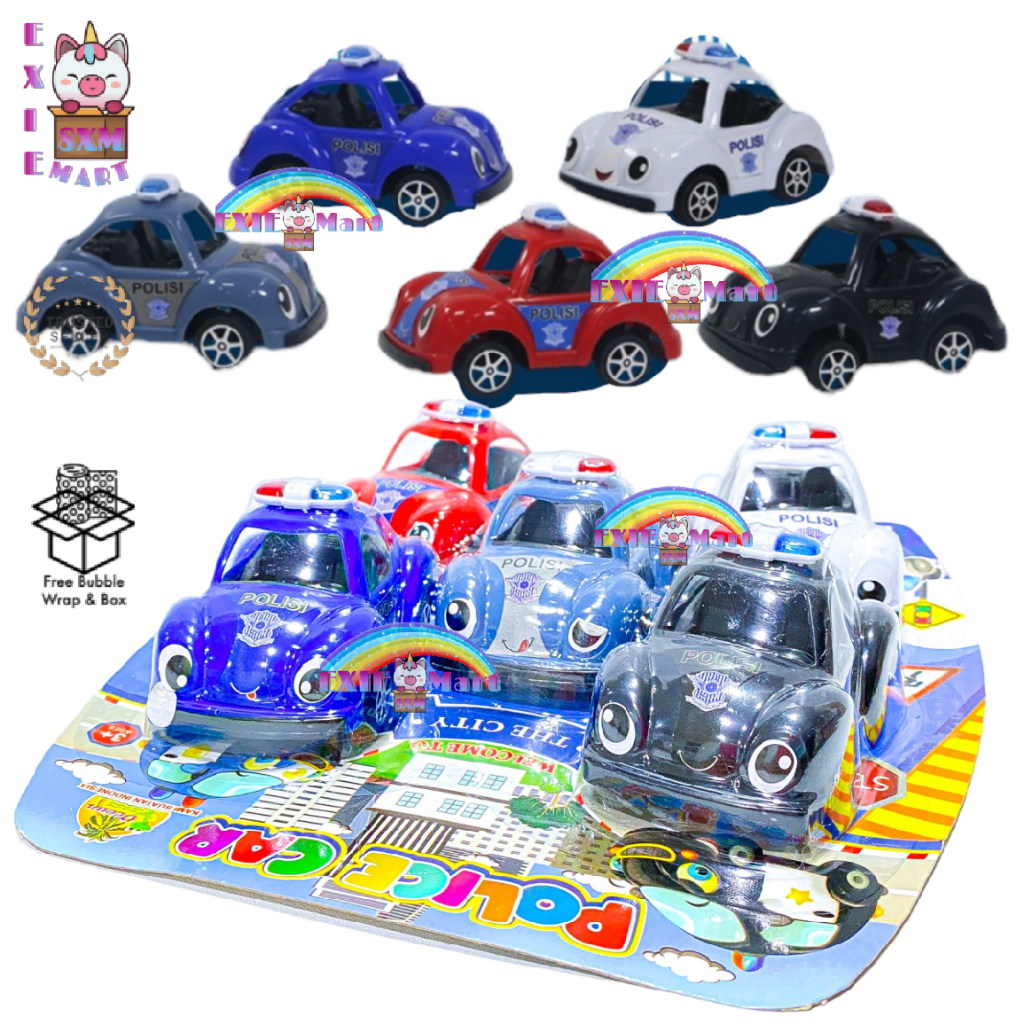 MAINAN ANAK MOBIL POLISI KECIL MINI ISI 5PCS  [OCT6236] - MAINAN MOBIL-MOBILAN ANAK LAKI-LAKI MOBIL 