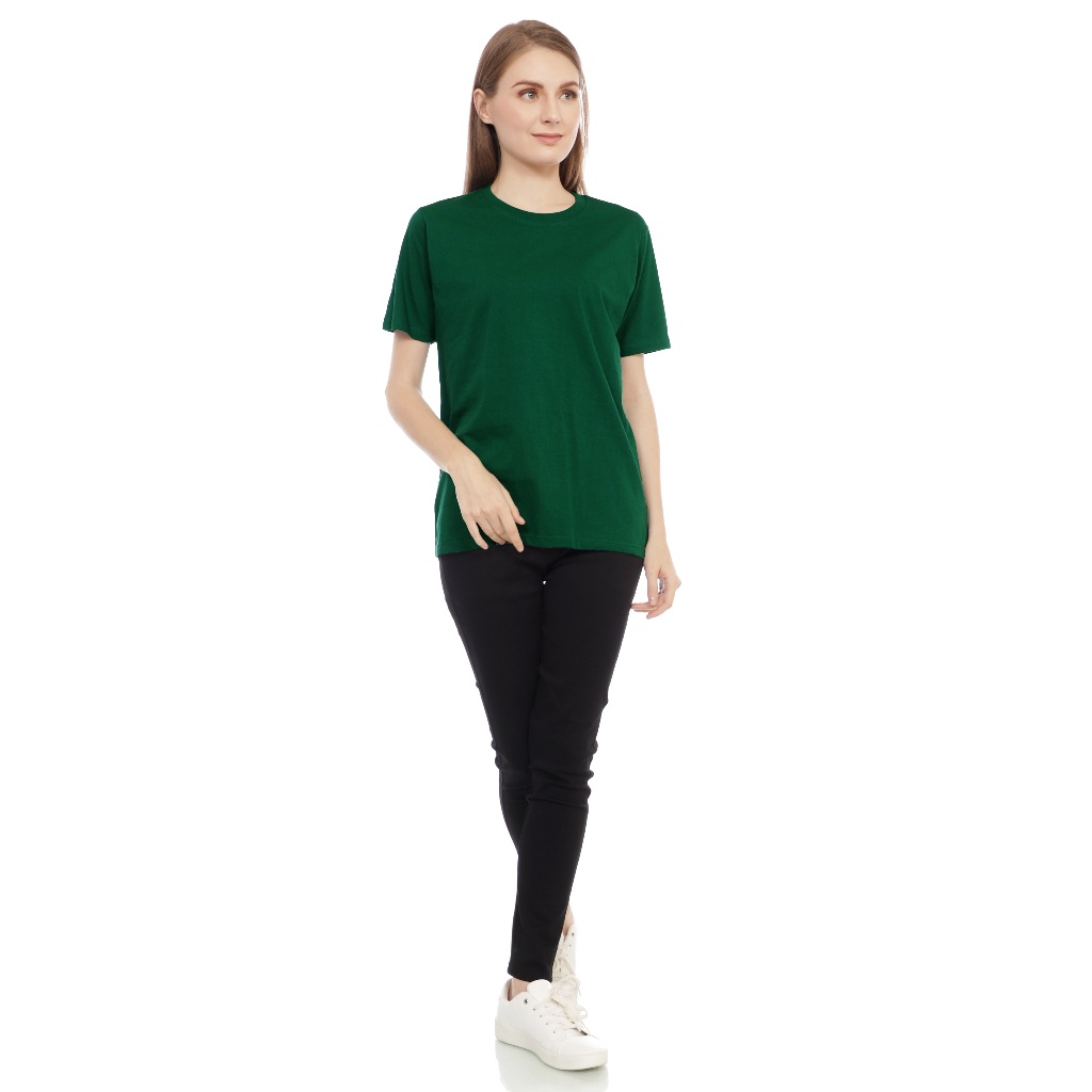 Kaos Polos Wanita Lengan Pendek - Hijau Botol