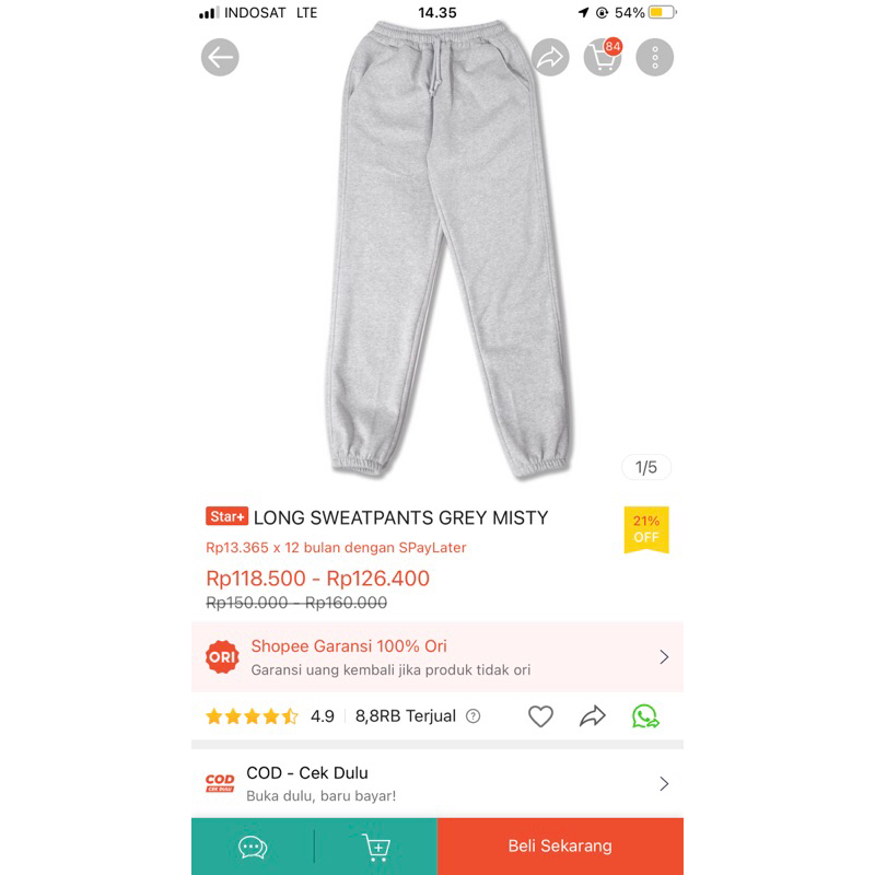 Cotton supply Sweatpants Grey