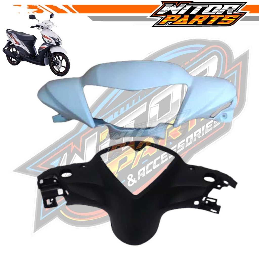 Batok Kepala Depan Belakang Yamaha Mio GT Warna Putih / Batok Kepala Depan Set Belakang Mio GT Putih