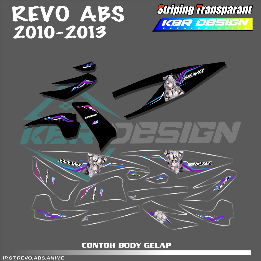 REVO ABS (COD) STIKER STRIPING MOTOR HONDA REVO ABS - STIKER LIST GRAFIK SIMPLE WARNA VARIASI DESAIN