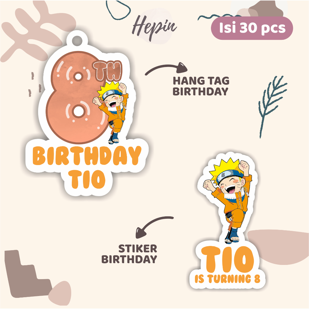

(30pcs) diecut Hang tag & stiker ulang tahun anime NARUTO/label anime/label tag ulang tahun murah/hang tag ulang tahun/tag souvenir ulang tahun/stiker nama ualang tahun/diecut stiker&t ag