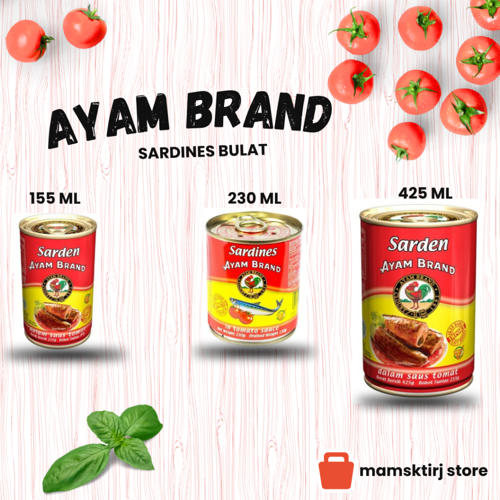 

AYAM BRAND SARDINES BULAT 155 GR, 230 GR, 425 GR