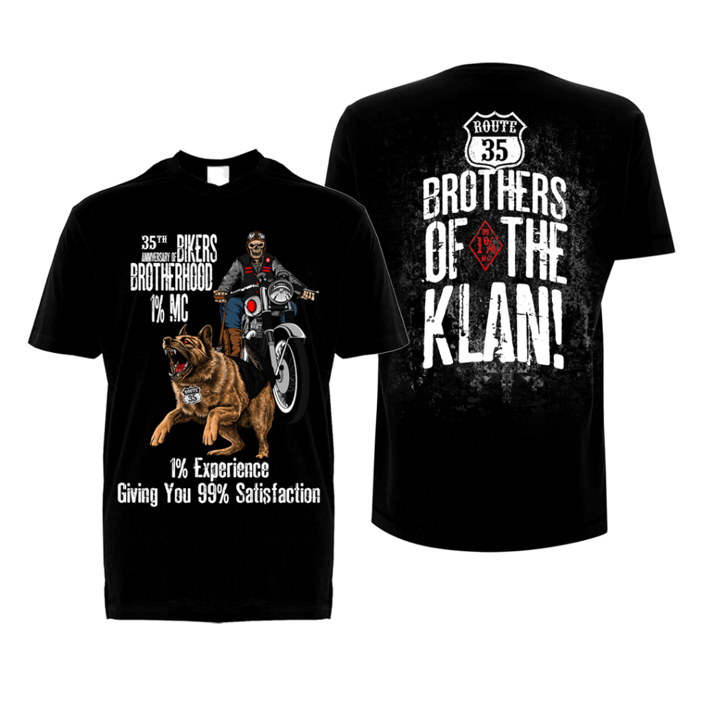 Kaos Bikers Brotherhood 1% MC Brothers of the klan Official 35th BB1%MC T Shirt Pendek Long sleeve