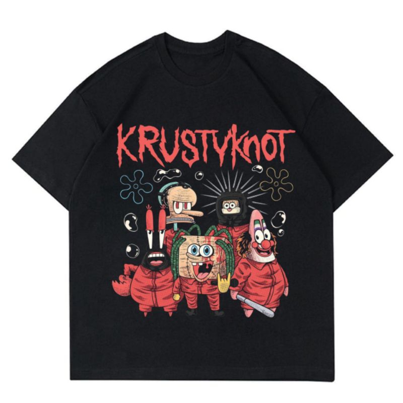 KAOS KRUSTYKNOT BAJU PLESETAN BAND METAL SLIPKNOT MERCH TSHIRT PARODI PARODY TEE LOKAL IMPORT VINTAG