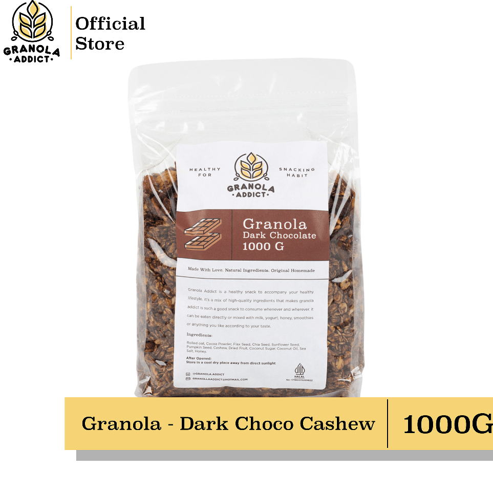 

Terkini Granola Addict - Dark Choco Cashew 1000G (1KG)