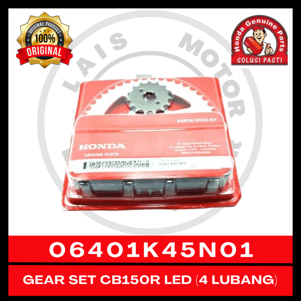 Gear Set K45N01 CB150R LED New (4 Lubang) 06401K45N01 Original AHM