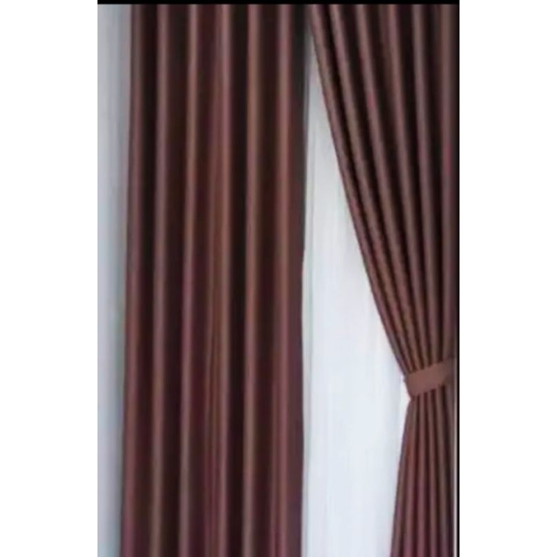 Gorden blackout Smokring premium pintu kamar tidur Tirai jendela panjang 2 meter