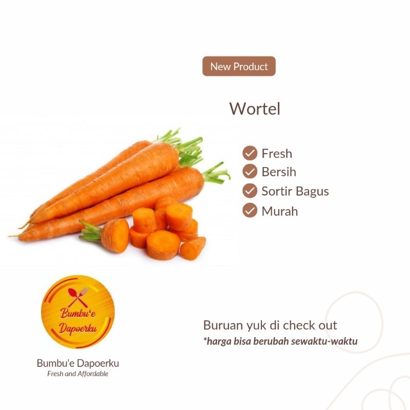 

Wortel Sayur | Kirim Instan | Fresh Product | Sortir Bagus