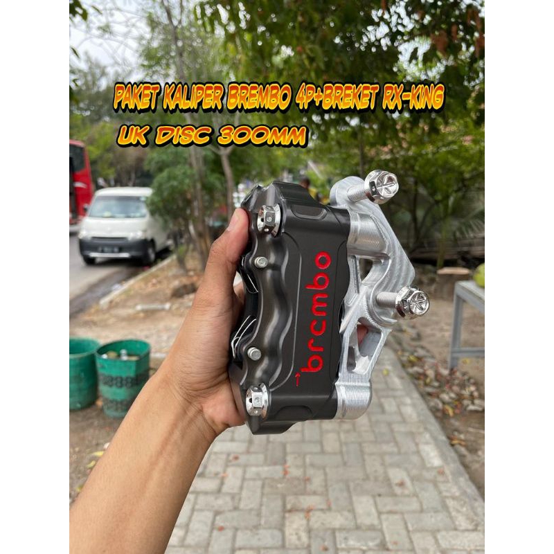 Paket kaliper Brembo 4 Piston billet cnc Thailand RX-King RX king ukuran 300mm / Kaliper Brembo Rxki