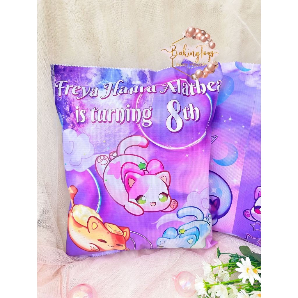 

Aphmau Cat Pouch Snack Birthday / Kantong Souvenir Ulang Tahun