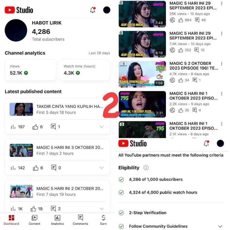 Akun Youtube 4ribu subscriber 4k jam tayang