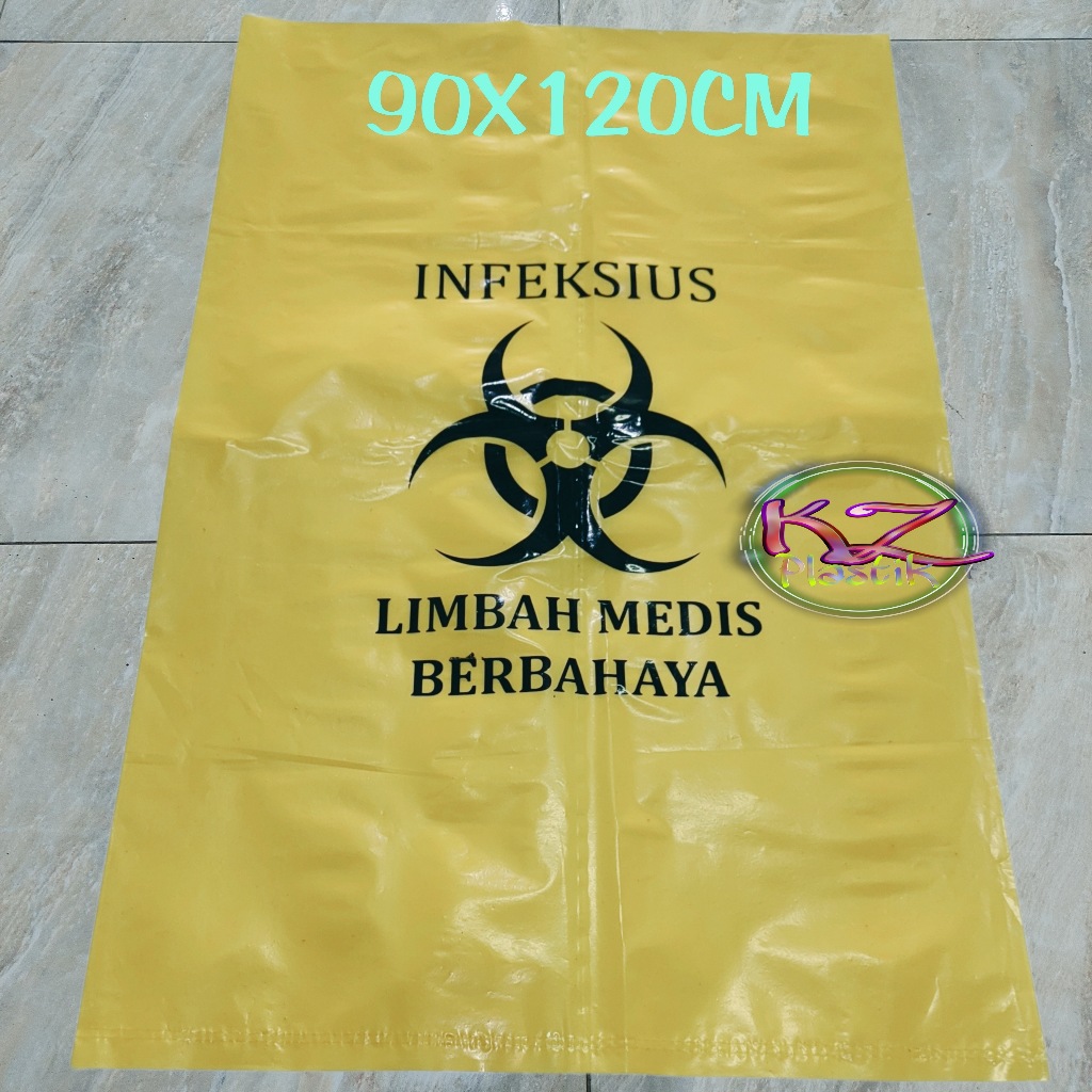 Kantong Plastik Sampah Medis Biohazard 90 x 120 cm / Kantong Plastik Sampah Medis 90 x 120 , Plastik
