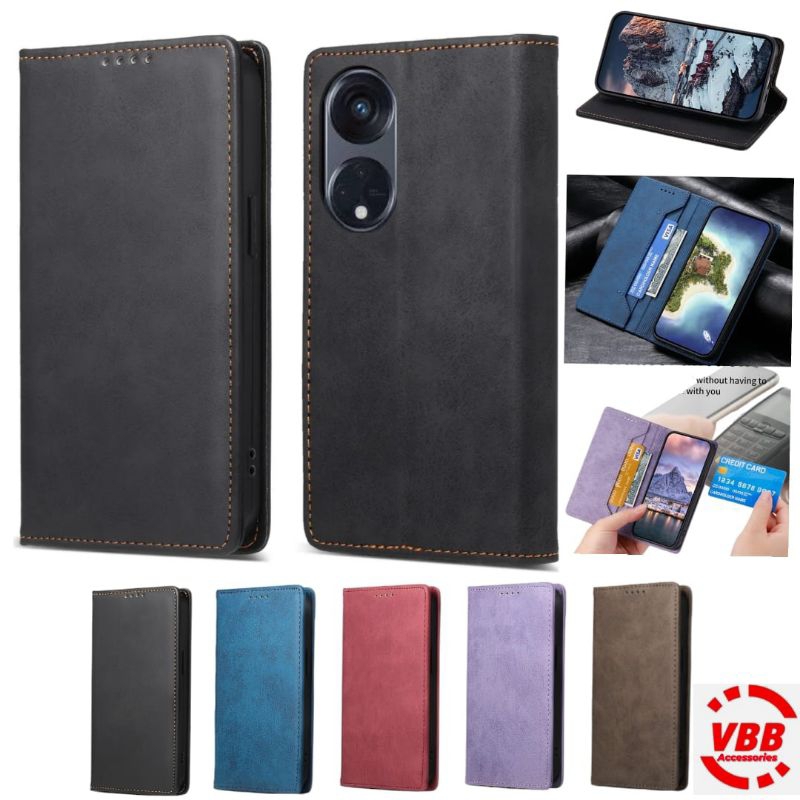 OPPO RENO 8T 4G - RENO 8T 5G  Flip Case Dompet Kulit Leather Premium Cover