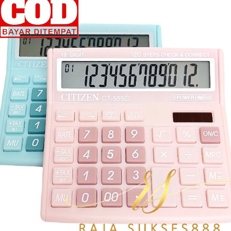 

Ready Calculator Citizen CT 555 Warna Pastel Kalkulator CITIZEN 555N 555 N 12 DIGIT CHECK ULANG CHECK CORRECT