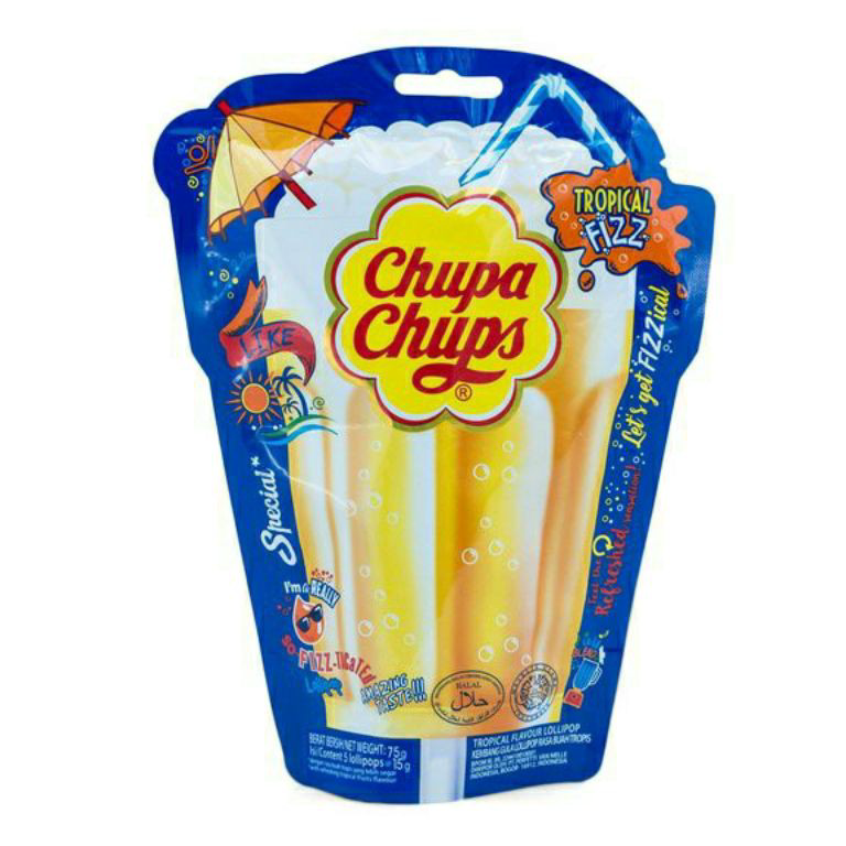 

❤[PROMO ⚡ALE!!!]❤ Chupa chups Tropical fizz candy 5x15gr