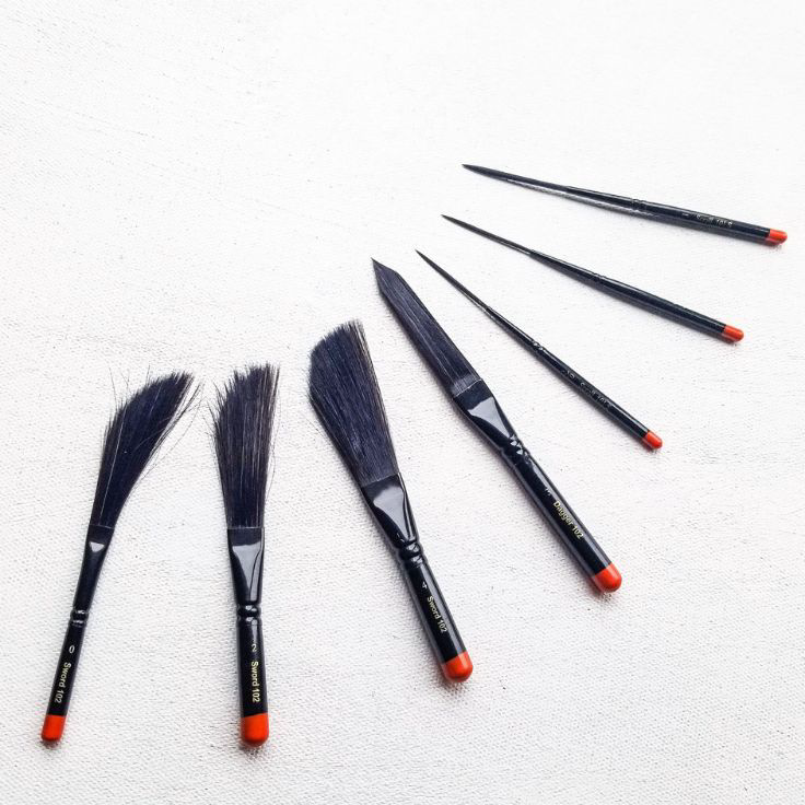 

➦➮✶✺ DEGOYA DE GOYA PINSTRIPE SCROLL BRUSH KUAS LUKIS KALIGRAFI BULU PANJANG