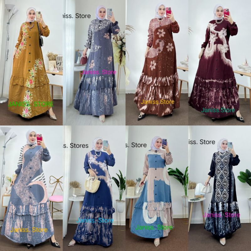 Gamis Twill Pekalongan Gamis Rayon Twill Ori Model Rempel Susun