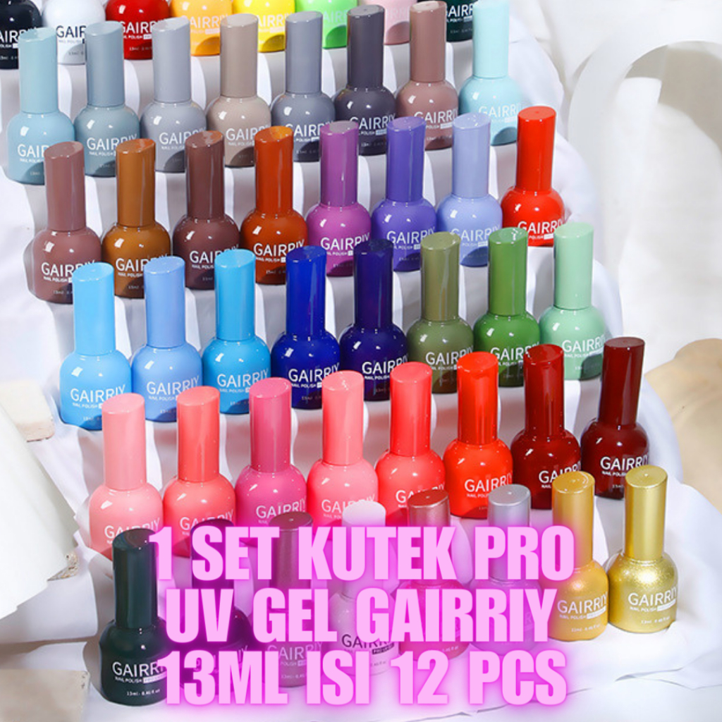𝐀𝐥𝐨𝐛𝐞𝐚𝐮𝐭𝐲 - [12 PCS] 1 SET KUTEK 13 ML GAIRRIY UV GEL NAIL POLISH, BISA REQUEST WARNA
