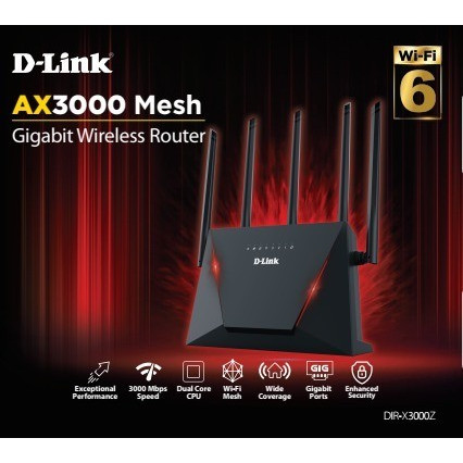 D-LINK DIR-X3000Z EXO AX3000 WI-FI-6 SMART ROUTER