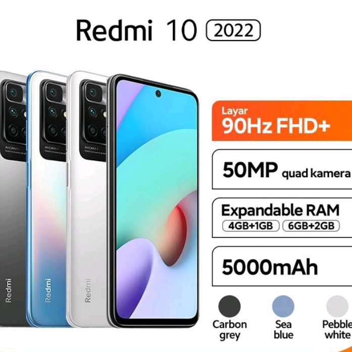 XIAOMI REDMI 10 2022 ( 4/64GB & 6/128GB ) GARANSI RESMI TAM XIAOMI 100%