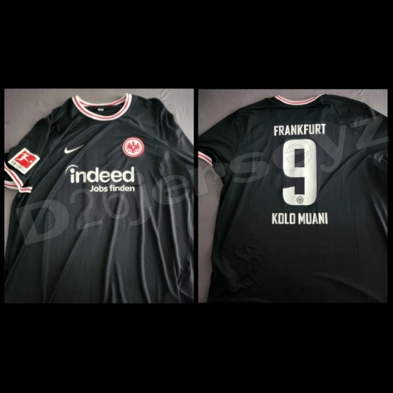 Jersey Eintracht Frankfurt Away 2023 / 2024 + Cetak nama suka suka Font OFFICIAL + Patch