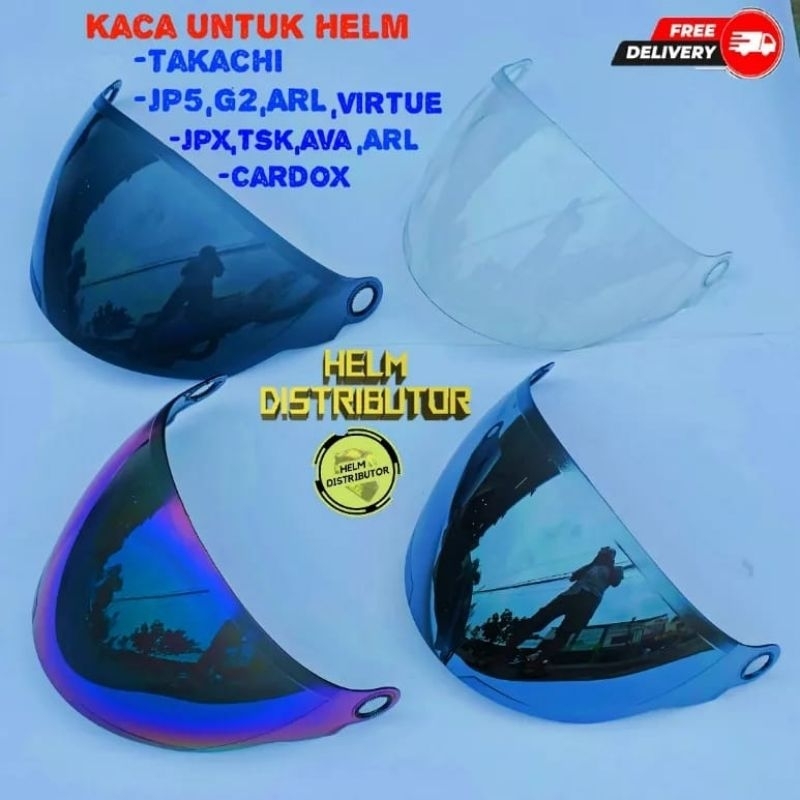 Kaca helm takachi G2 Exterminator AVA JPX dobel visor JPR HBC X80 Caberg dll || all type  || COD || 