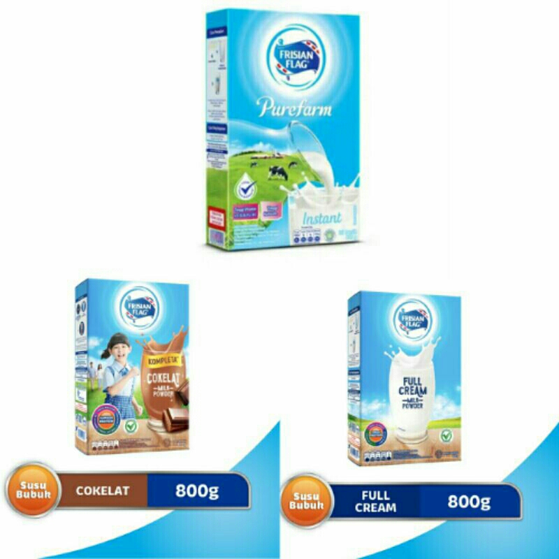 

Frisian Flag Kompleta Susu Bubuk Coklat/Purefarm/Full Cream 800 gr