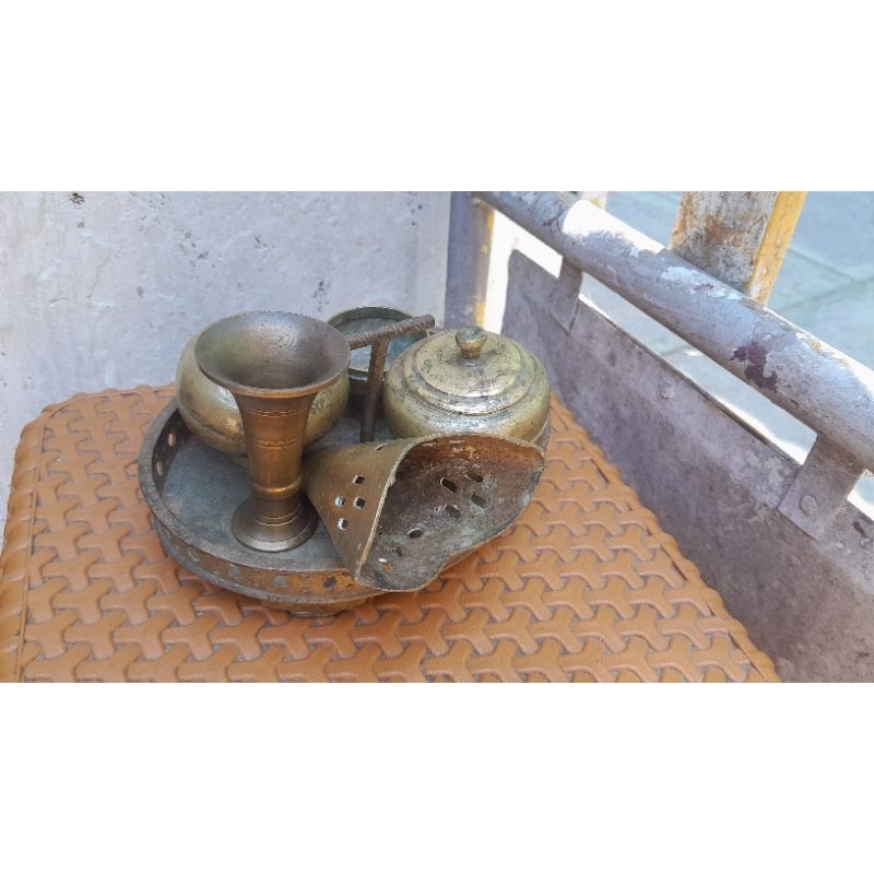 alat kinangan jadul kuningan asli kuno tua