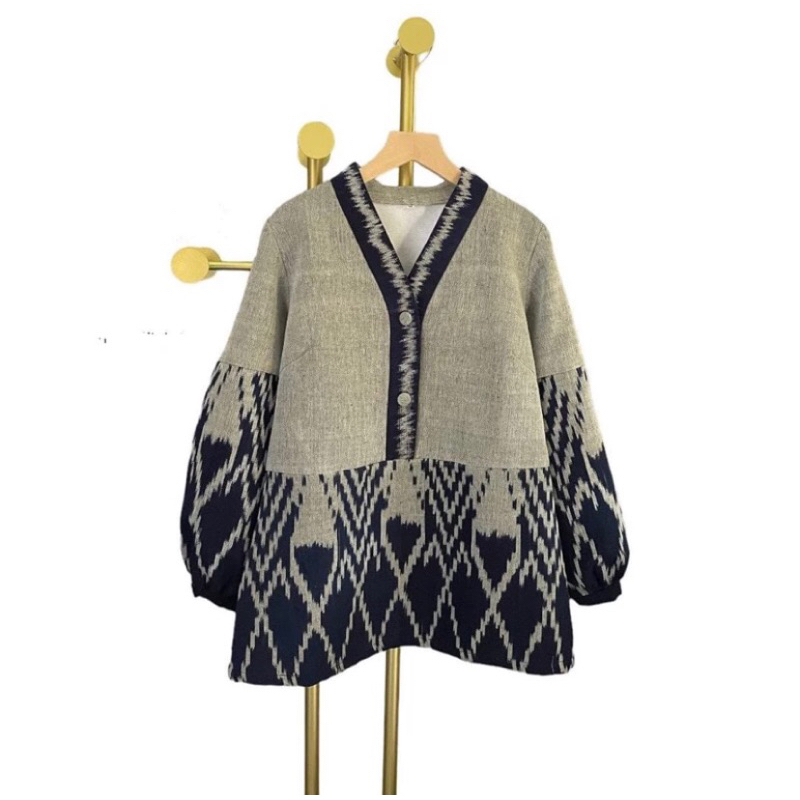 Blouse tenun wanita atasan wanita ethnik baju tenun troso fashion wanita atasan blouse dan kemeja pr