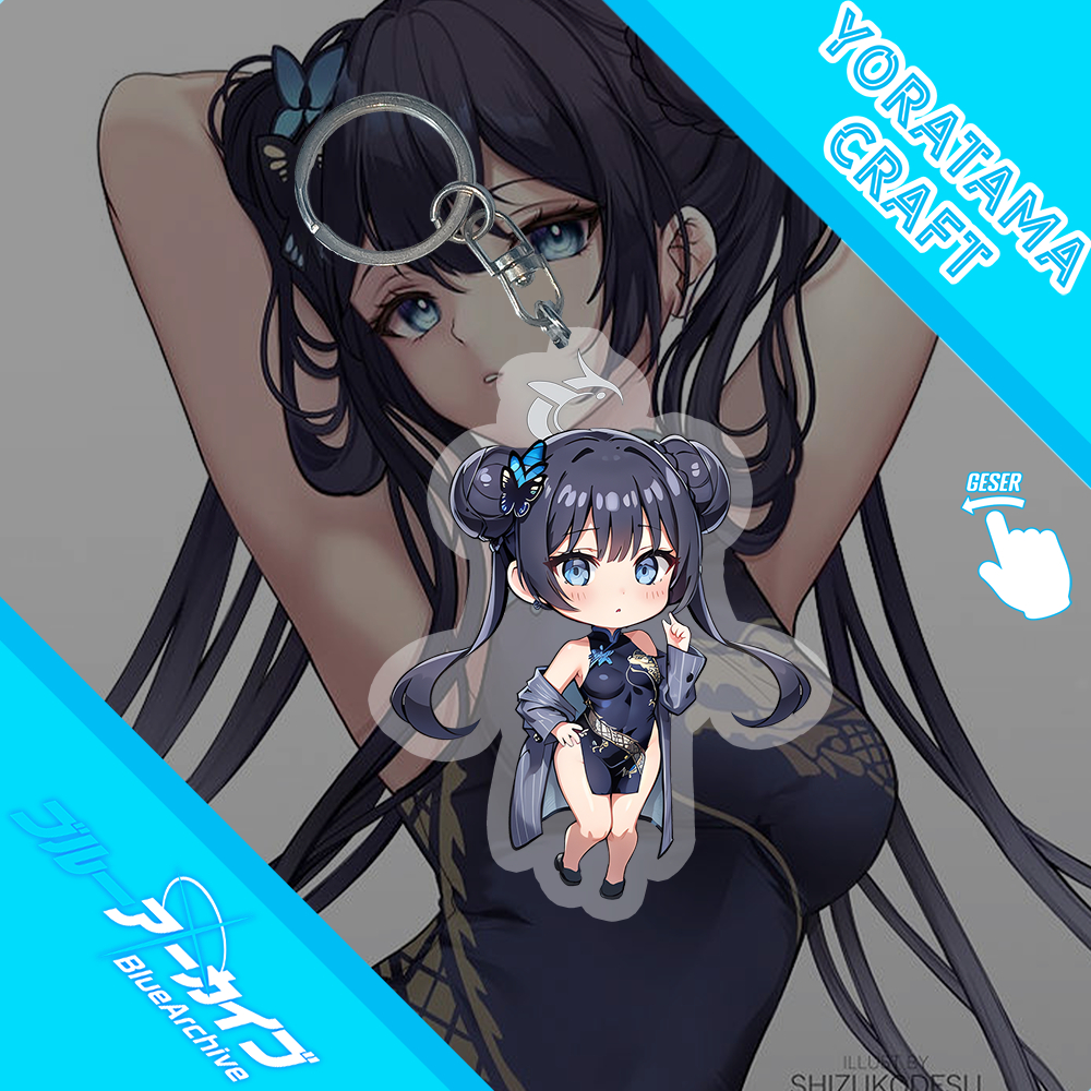 Gantungan Kunci Kisaki Blue Archive, Keychain Anime Lucu