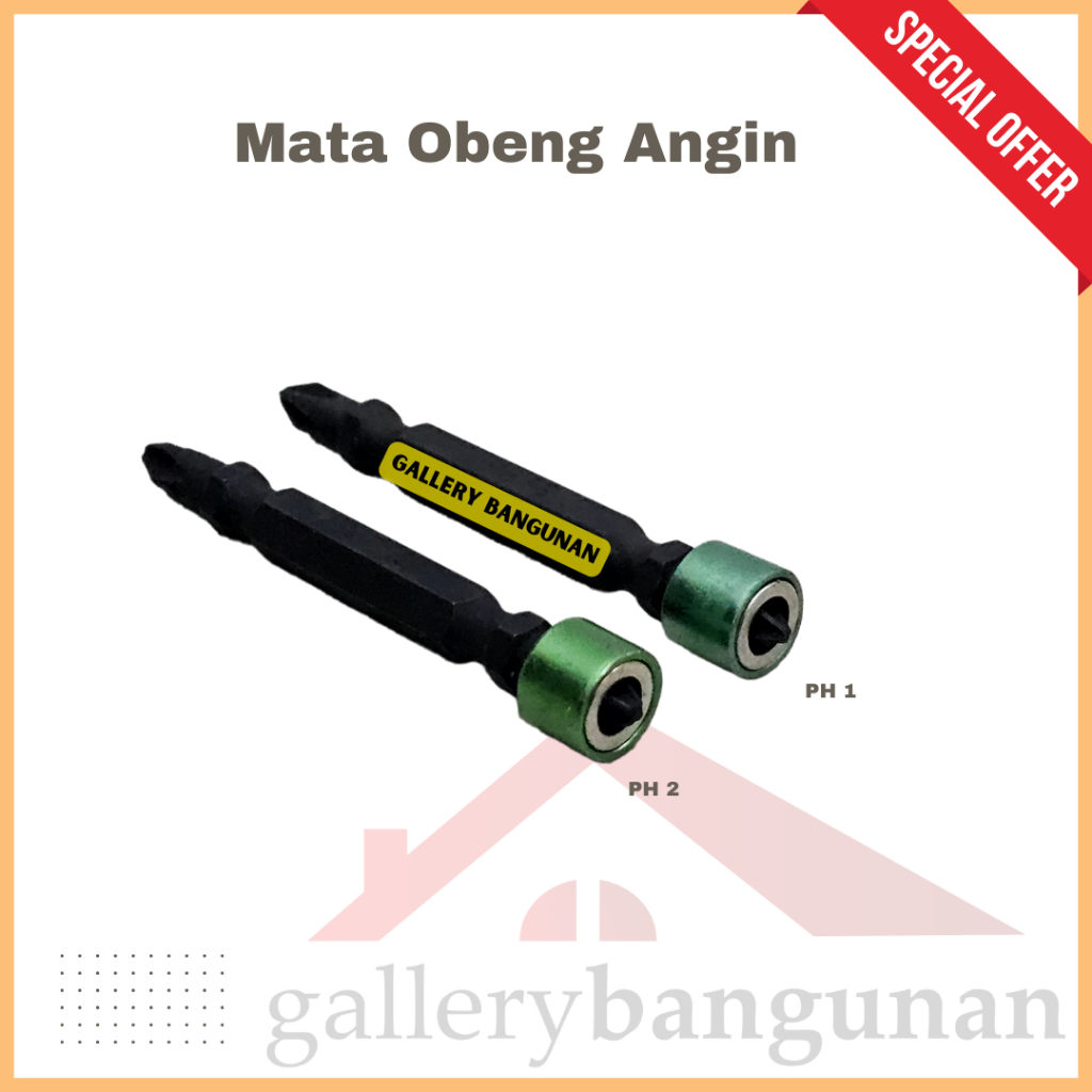 Mata Obeng Angin PH1 PH2 Bor Listrik Cas Charge Svred Driver PH 1 PH 2 Power Action Magnet Plus Lancip Tumpul