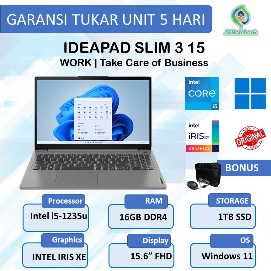 Lenovo Ideapad Slim 3 15 Intel i5-1235u 16GB 1TB SSD Win11