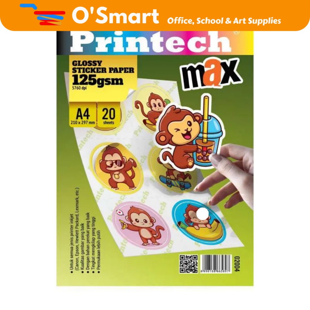 

PRINTECH Kertas Foto Sticker Glossy 125/135 Gsm (Per Pack)