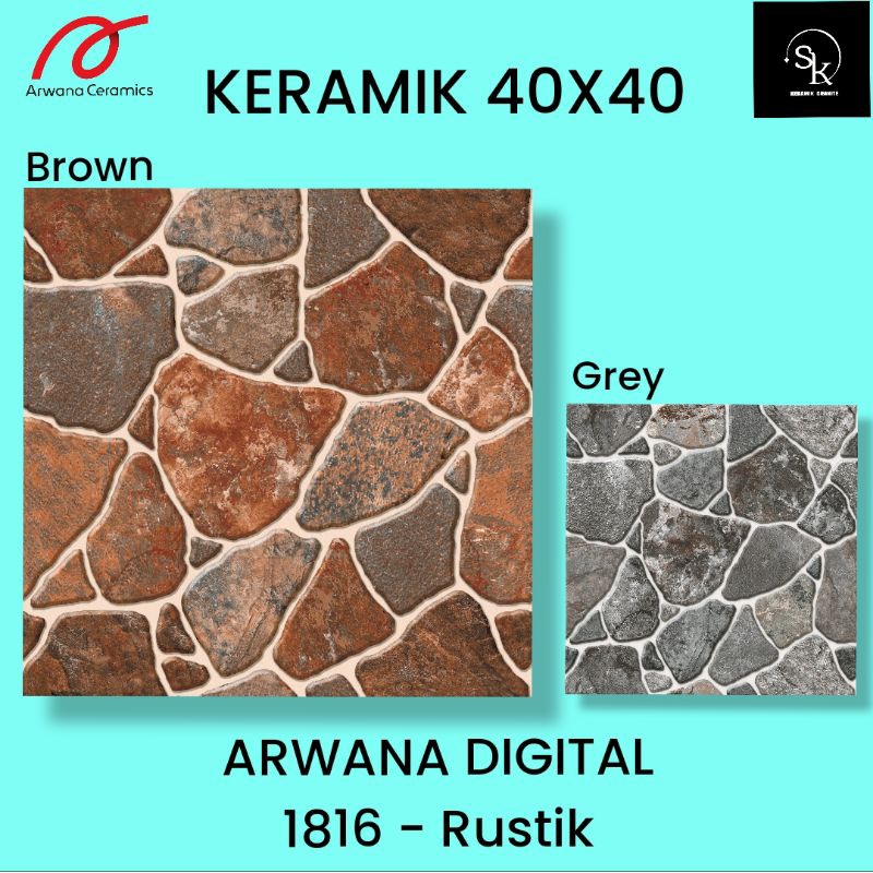Keramik lantai 40x40 Arwana Digital 1816 - Rustik/kasar