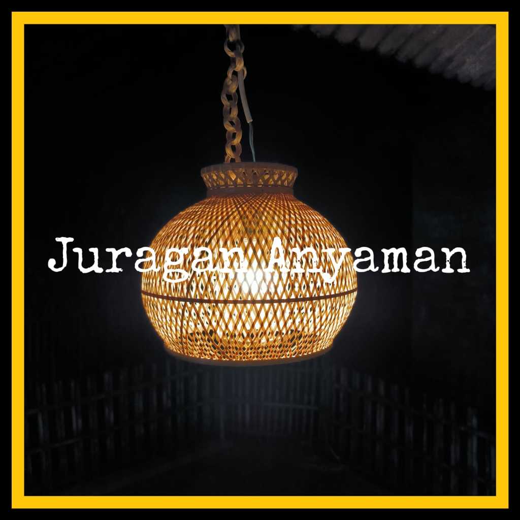 Kap Lampu Gantung Estetik Model A Anyaman Bambu Dekorasi Ruangan Minimalis Cafe Resto Resort Villa H