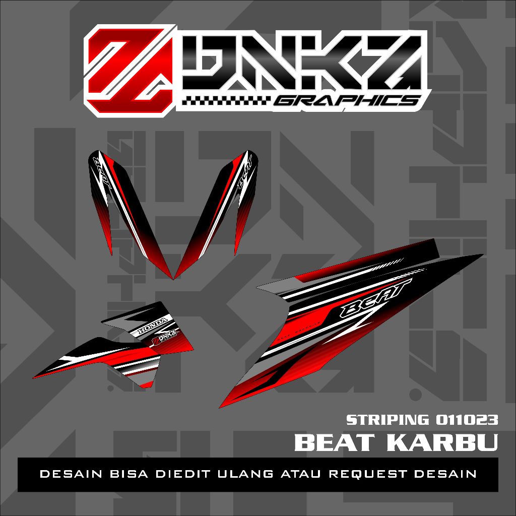 Stiker Beat Karbu Decal Striping Beat Karbu Premium Racing N011023 DNKZ